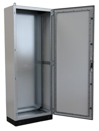 Moduláris fémajtós fém elosztószekrény teli szerelőlappal