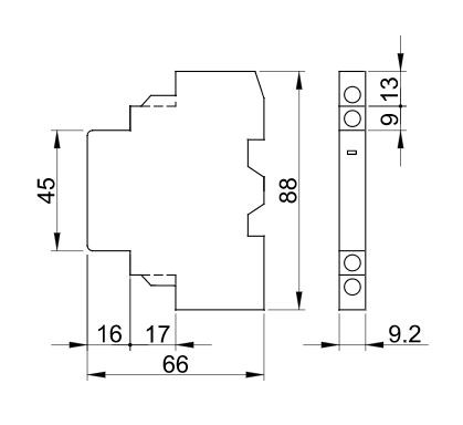 Túlterhelési kijelző kioldásjelzővel és segédérintkezővel 1×NC+1×NO