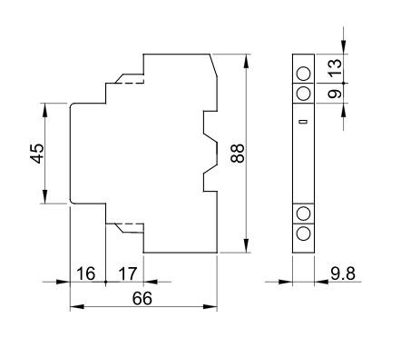 Túlterhelési kijelző kioldásjelzővel és segédérintkezővel 1×NO+1×NO