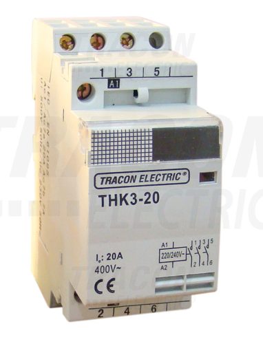 Installációs kontaktor 230V, 50Hz, 2P, 2×NO, 32/12A, 24V AC