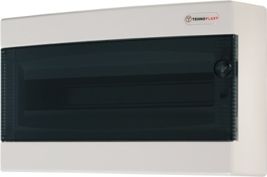 Csere ajtó süllyesztett és falon kívüli elosztó dobozhoz, C sorozat, 18 modul, átlátszó