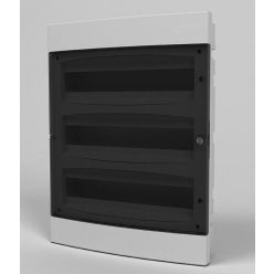   Csere ajtó süllyesztett és falon kívüli elosztó dobozhoz, C sorozat, 3x18 modul, átlátszó