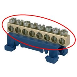 Földelő és nullvezető bekötőkapocs 5 furattal