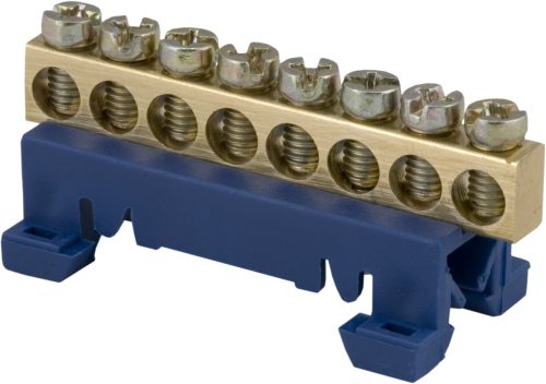 Földelő és nullvezető bekötőkapocs 8 furattal