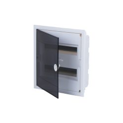   Süllyesztett kiselosztó doboz, A sorozat, 24modulos,átlátszó ajtó-2soros,338x380x92mm,IP40