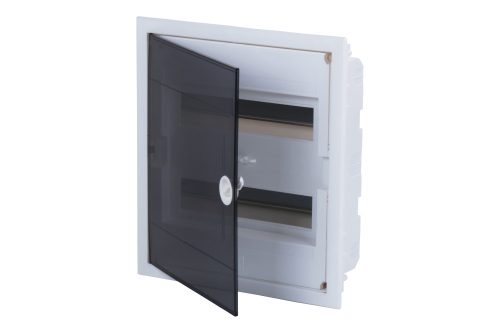 Süllyesztett kiselosztó doboz, A sorozat, 24modulos,átlátszó ajtó-2soros,338x380x92mm,IP40