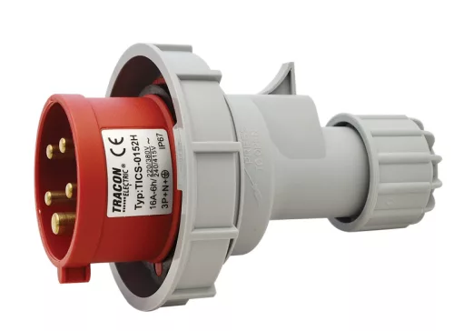 Ipari csatlakozó dugó, fokozott védelemmel 16A, 400V, 3P+N+E, 6h, IP67