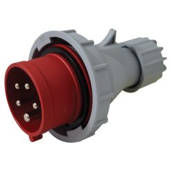   Fázisfordítós ipari csatlakozó dugó külső tömszelencével 16A, 400V, 3P+N+E, 6h, IP67