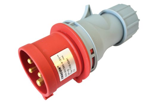 Ipari csatlakozó dugó, külső tömítőszelencével 32A, 400V, 3P+E, 6h, IP44