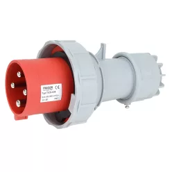   Ipari csatlakozó dugó, fokozott védelemmel 63A, 400V, 3P+E, 6h, IP67