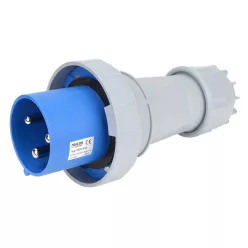   Ipari csatlakozó dugó, fokozott védelemmel 125A, 250V, 2P+E, 6h, IP67