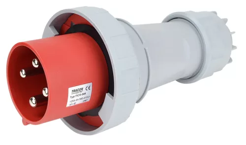 Ipari csatlakozó dugó, fokozott védelemmel 125A, 400V, 3P+E, 6h, IP67