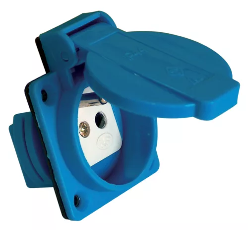 Beépíthető csatlakozóaljzat, csapos védőérintkezővel, kerek