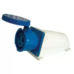   Felületre szerelhető ipari csatlakozóaljzat 63A, 250V, 2P+E, 6h, IP67