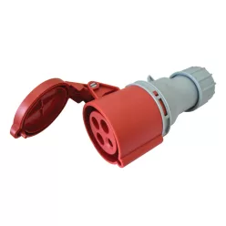   Ipari csatlakozóaljzat, fokozott védelemmel 16A, 400V, 3P+E, 6h, IP67