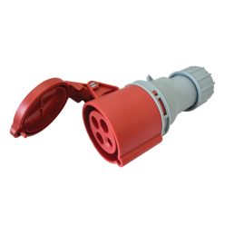   Ipari csatlakozóaljzat, külső tömítőszelencével 16A, 400V, 3P+E, 6h, IP44