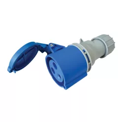   Ipari csatlakozóaljzat, külső tömítőszelencével 32A, 230V, 2P+E, 6h, IP44