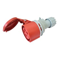   Ipari csatlakozóaljzat, külső tömítőszelencével 32A, 400V, 3P+N+E, 6h, IP44