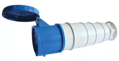 Ipari csatlakozóaljzat, fokozott védelemmel 125A, 250V, 2P+E, 6h, IP67