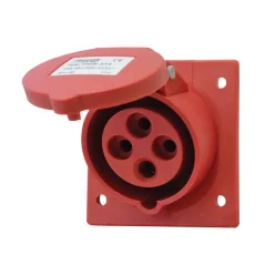   Beépíthető ferde ipari csatlakozóaljzat 16A, 400V, 3P+E, 6h, IP44