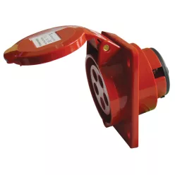   Beépíthető ferde ipari csatlakozóaljzat 16A, 400V, 3P+N+E, 6h, IP44