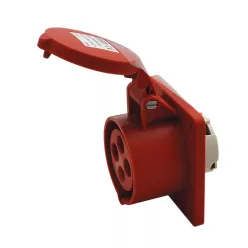   Beépíthető egyenes ipari csatlakozóaljzat 16A, 400V, 3P+E, 6h, IP44