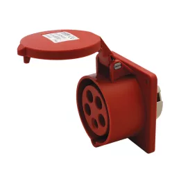   Beépíthető egyenes ipari csatlakozóaljzat 16A, 400V, 3P+N+E, 6h, IP44