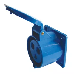   Beépíthető egyenes ipari csatlakozóaljzat 32A, 250V, 2P+E, 6h, IP44