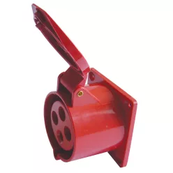   Beépíthető egyenes ipari csatlakozóaljzat 32A, 400V, 3P+E, 6h, IP44