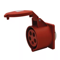   Beépíthető egyenes ipari csatlakozóaljzat 32A, 400V, 3P+N+E, 6h, IP44