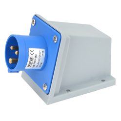   Felületre szerelhető ipari csatlakozó dugó 16A, 250V, 2P+E, 6h, IP44