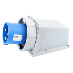   Felületre szerelhető ipari csatlakozó dugó 63A, 250V, 2P+E, 6h, IP67