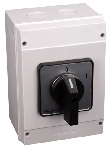 Tokozott kézikapcsoló, BE-KI 400V, 50Hz, 125A, 4P, 30kW, 88×88mm, 60°, IP65