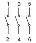 Kézikapcsoló, BE-KI 400V, 50Hz, 125A, 3P, 30kW, 88×88mm, 90°