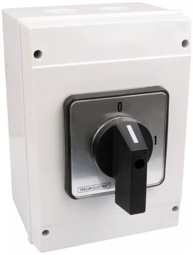 Tokozott kézikapcsoló, BE-KI 400V, 50Hz, 160A, 4P, 37kW, 88×88mm, 90°, IP65