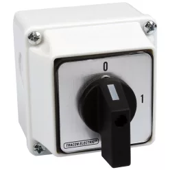   Tokozott kézikapcsoló, BE-KI 400V, 50Hz, 63A, 4P, 18,5kW, 64×64mm, 90°, IP44