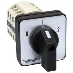   Választókapcsoló, 0-1-2 400V, 50Hz, 20A, 2×4P, 5,5kW, 48×48mm, 60°