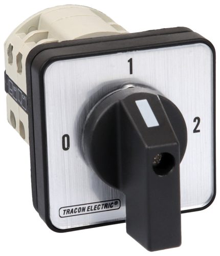 Választókapcsoló, 0-1-2 400V, 50Hz, 20A, 2×3P, 5,5kW, 48×48mm, 90°