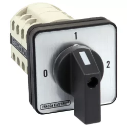   Választókapcsoló, 0-1-2 400V, 50Hz, 20A, 2×4P, 5,5kW, 48×48mm, 90°