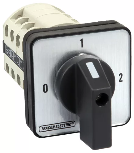 Választókapcsoló, 0-1-2 400V, 50Hz, 20A, 2×4P, 5,5kW, 48×48mm, 90°