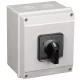 Tokozott választókapcsoló, 0-1-2 400V, 50Hz, 25A, 2×3P, 7,5kW, 48×48mm, 60°, IP65