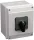 Tokozott választókapcsoló, 0-1-2 400V, 50Hz, 25A, 2×4P, 7,5kW, 48×48mm, 90°, IP65