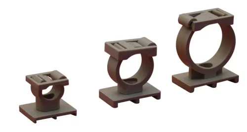 Kábel- és csőrögzítő, nyitható, csavarozható, sötétszürke 22mm
