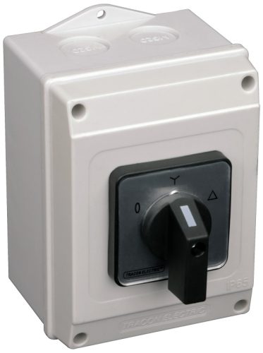 Tokozott közvetlen Y-D motorkapcsoló 400V, 50Hz, 20A, 5,5kW, 48×48mm, IP65