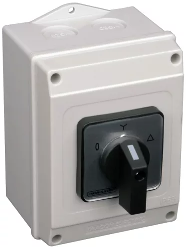 Tokozott közvetlen Y-D motorkapcsoló 400V, 50Hz, 25A, 7,5kW, 48×48mm, IP65