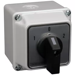   Tokozott közvetlen irányváltó motorkapcsoló, 1-0-2 400V, 50Hz, 32A, 11kW, 64×64mm, IP65