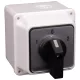 Tokozott választókapcsoló, 1-0-2 400V, 50Hz, 32A, 2×4P, 11kW, 64×64mm, 60°, IP65