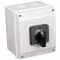 Tokozott választókapcsoló, 1-0-2 400V, 50Hz, 63A, 2×3P, 18,5kW, 64×64mm, 90°, IP65