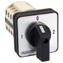   Választókapcsoló, 1-0-2 400V, 50Hz, 63A, 2×4P, 18,5kW, 64×64mm, 90°