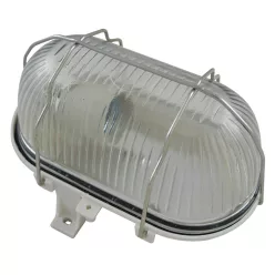Műanyag hajólámpa ovális fém ráccsal max.60W